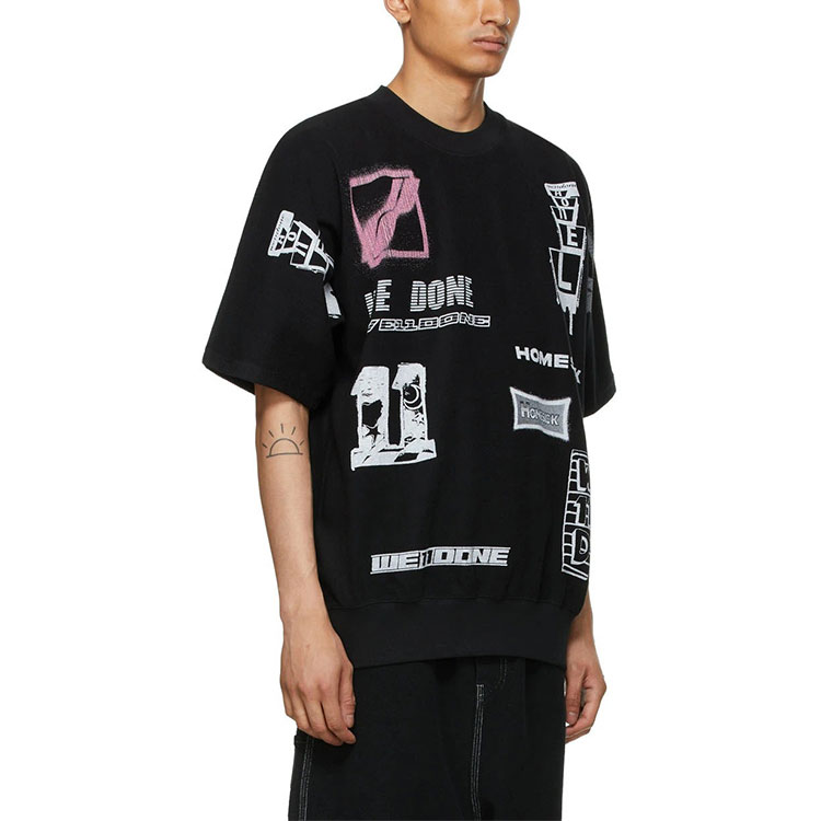 WE11DONE SS21 Graphic All Over Logo Unisex T-Shirt Black WD-TT1-21-515-U-BK 圖 3