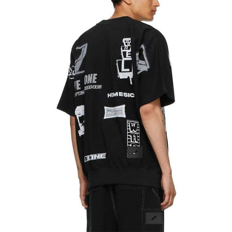 WE11DONE SS21 Graphic All Over Logo Unisex T-Shirt Black WD-TT1-21-515-U-BK 圖 4