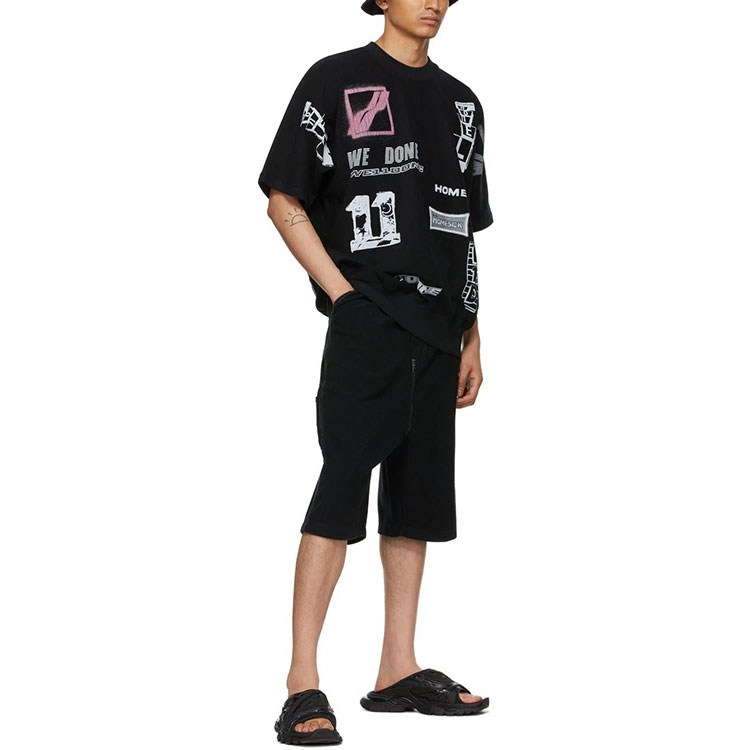 WE11DONE SS21 Graphic All Over Logo Unisex T-Shirt Black WD-TT1-21-515-U-BK 圖 5