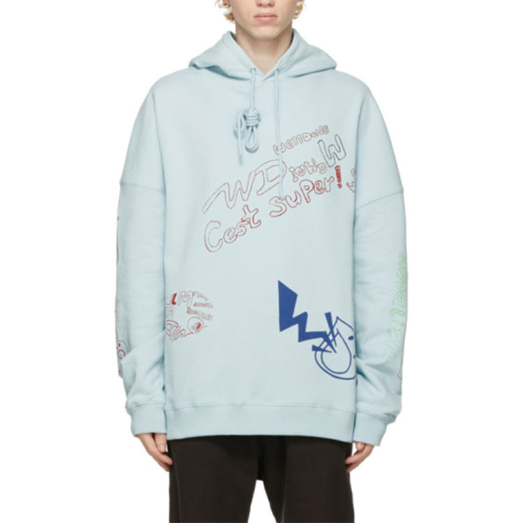 Shop WE11DONE Sudadera Gráfica Unisex SS21 Azul Claro. WD-TH0-21-528-U-MT