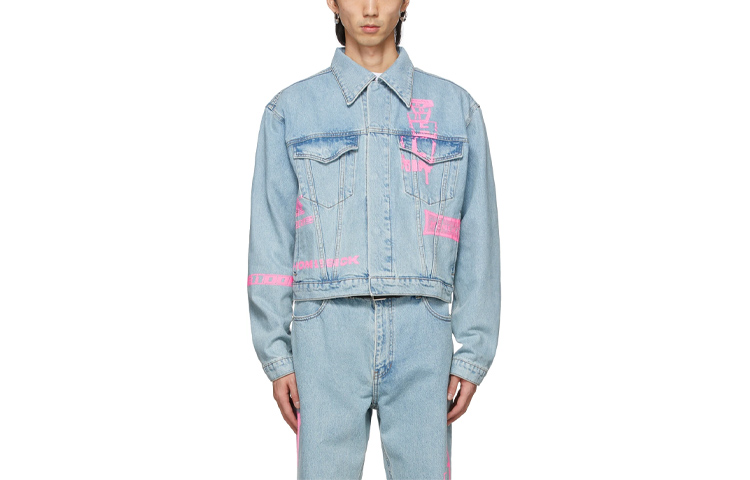 Order WE11DONE SS21 圖案印花寬鬆牛仔外套 藍色 中性款 WD-DJ1-21-322-U-BL