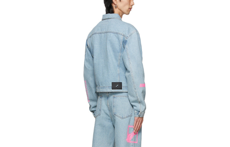 Lookbook WE11DONE SS21 圖案印花寬鬆牛仔外套 藍色 中性款 WD-DJ1-21-322-U-BL