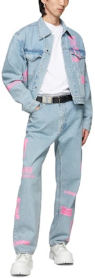 WE11DONE SS21 圖案印花寬鬆牛仔外套 藍色 中性款 WD-DJ1-21-322-U-BL Purchase WE11DONE SS21 圖案印花寬鬆牛仔外套 藍色 中性款 WD-DJ1-21-322-U-BL