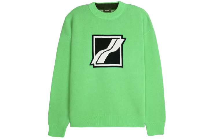 WE11DONE SS21 Green Jacquard Knit Logo Long Sleeve Sweater Unisex. WD-KT1-21-613-U-NG 圖 2