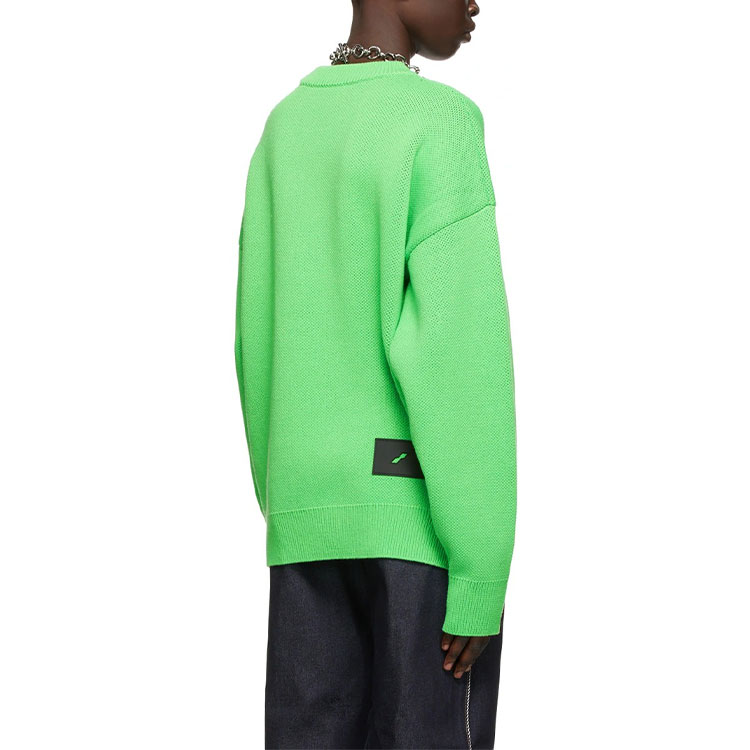 WE11DONE SS21 Green Jacquard Knit Logo Long Sleeve Sweater Unisex. WD-KT1-21-613-U-NG 圖 4