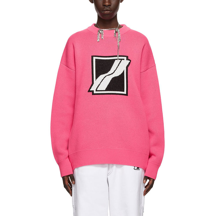 WE11DONE SS21 Jacquard Logo Knit Pink Unisex Long Sleeve Sweater. WD-KT1-21-613-U-NP 圖 3