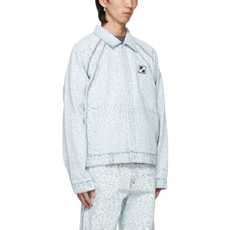 Purchase WE11DONE SS21 豹紋丹寧布拉格蘭外套 淺藍色 中性款 WD-DJ1-21-303-U-SK