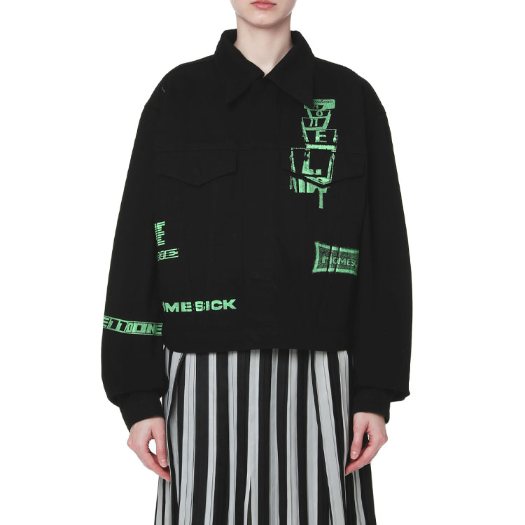 Lookbook WE11DONE SS21 經典印花修身版型黑色外套 男女適用. WD-DJ1-21-322-U-BK