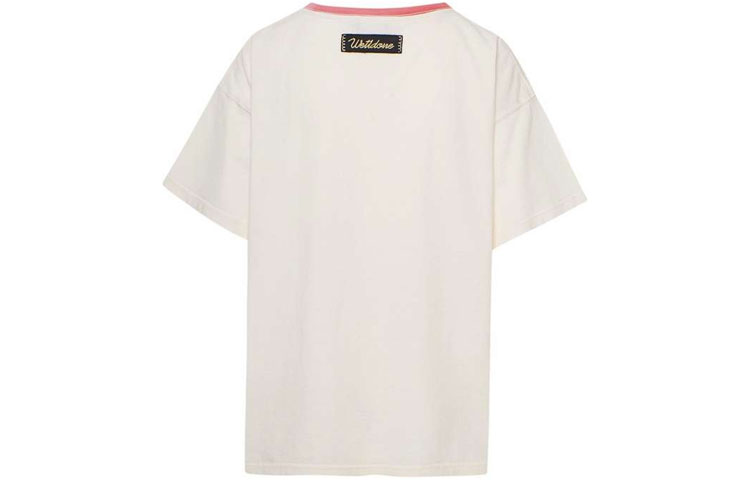 Lookbook WE11DONE SS21 怪獸墨水印花白色中性圓領T恤 WD-TT0-21-510-U-RD