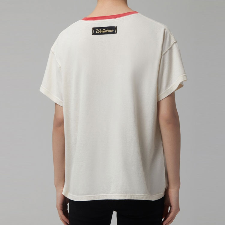 Details for WE11DONE SS21 怪獸墨水印花白色中性圓領T恤 WD-TT0-21-510-U-RD