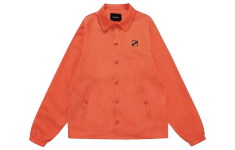 WE11DONE SS21 Orange Long Sleeve Jacket with Logo Collar WD-JP1-21-035-U-NO