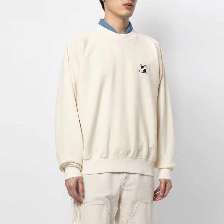 WE11DONE SS21 Oversized Logo Patch Crewneck Sweatshirt Unisex Off-White. WD-TS1-21-512-U-IV 圖 3