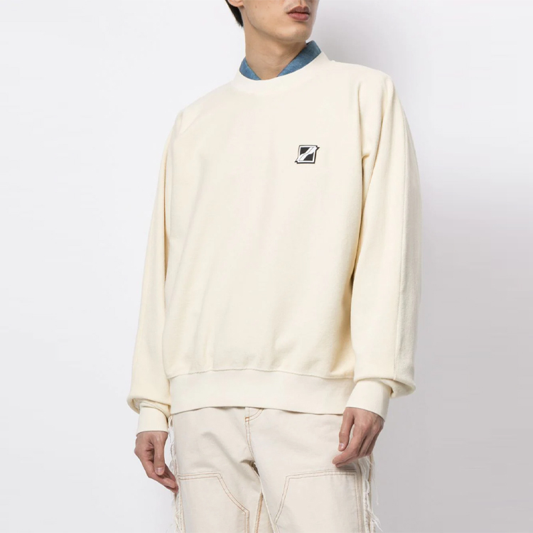 WE11DONE SS21 Oversized Logo Patch Crewneck Sweatshirt Unisex Off-White. WD-TS1-21-512-U-IV 圖 4