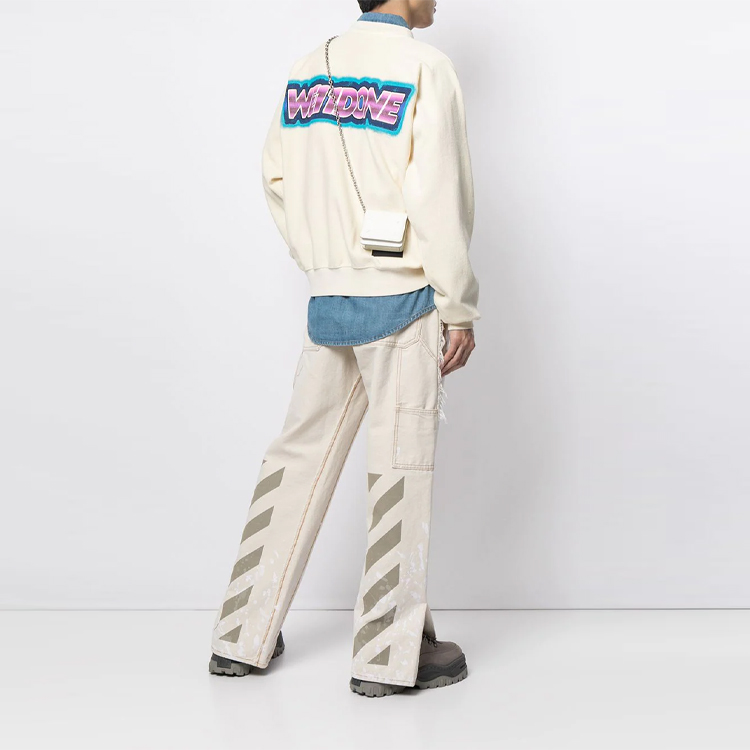 WE11DONE SS21 Oversized Logo Patch Crewneck Sweatshirt Unisex Off-White. WD-TS1-21-512-U-IV 圖 5