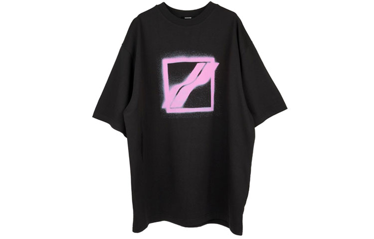 WE11DONE SS21 Oversized Logo Print Unisex Black T-Shirt. WD-TT1-21-529-U-BK 圖 2