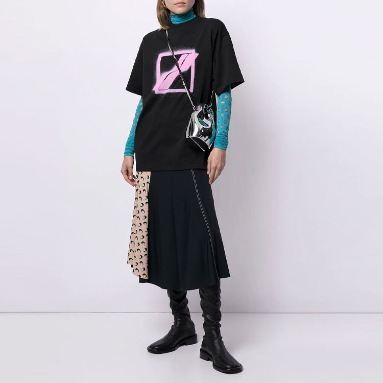 WE11DONE SS21 Oversized Logo Print Unisex Black T-Shirt. WD-TT1-21-529-U-BK 圖 5