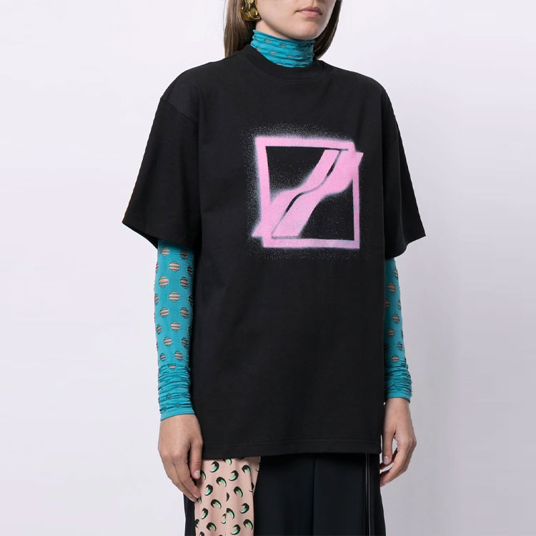 WE11DONE SS21 Oversized Logo Print Unisex Black T-Shirt. WD-TT1-21-529-U-BK 圖 6