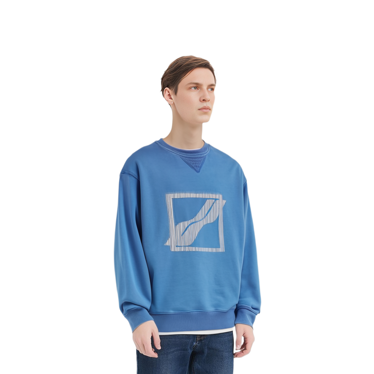 Purchase WE11DONE SS21 歐美風寬鬆款Logo圓領長袖上衣 男女款 藍色 WD-TS1-21-504-U-NB