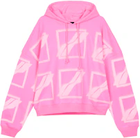 WE11DONE SS21 Pink Oversized Logo Terry Hoodie Unisex WD-TH1-21-517-U-NP WE11DONE SS21 Pink Oversized Logo Terry Hoodie Unisex WD-TH1-21-517-U-NP