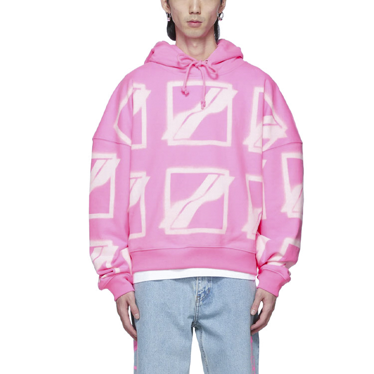 WE11DONE SS21 Pink Oversized Logo Terry Hoodie Unisex WD-TH1-21-517-U-NP 圖 5