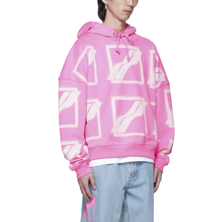 WE11DONE SS21 Pink Oversized Logo Terry Hoodie Unisex WD-TH1-21-517-U-NP 圖 6