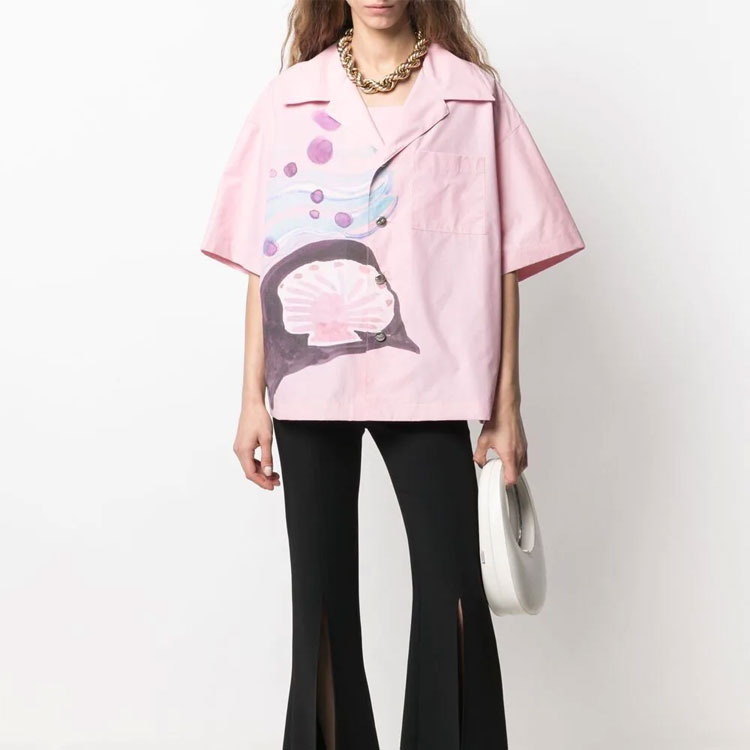 WE11DONE SS21 Pink Shell Print Short Sleeve Shirt Unisex WD-BL0-21-105-U-PK 圖 3