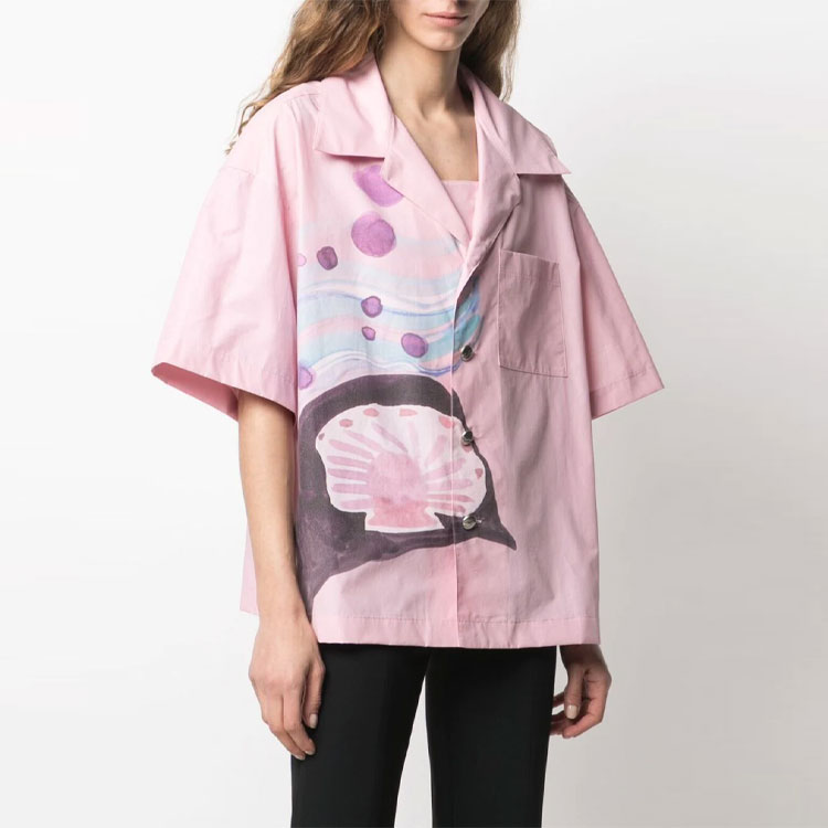 WE11DONE SS21 Pink Shell Print Short Sleeve Shirt Unisex WD-BL0-21-105-U-PK 圖 5