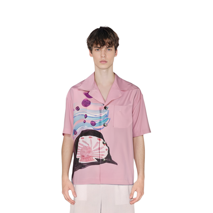 WE11DONE SS21 Pink Shell Print Short Sleeve Shirt Unisex WD-BL0-21-105-U-PK 圖 7