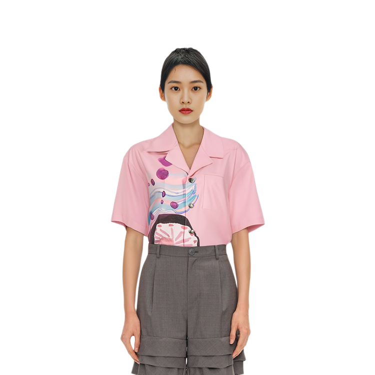 WE11DONE SS21 Pink Shell Print Short Sleeve Shirt Unisex WD-BL0-21-105-U-PK 圖 8