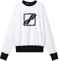 WE11DONE SS21 Reflective Logo Print Long Sleeve Unisex Sweatshirt White WD-TS1-21-511-U-WH WE11DONE SS21 Reflective Logo Print Long Sleeve Unisex Sweatshirt White WD-TS1-21-511-U-WH