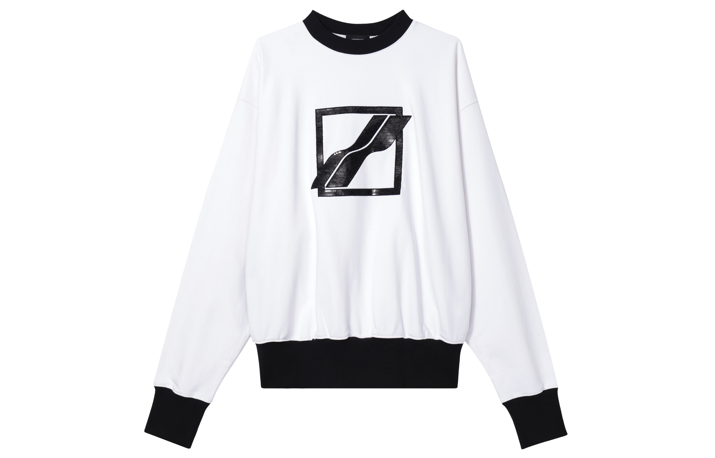 Order WE11DONE SS21 反光標誌印花長袖男女同款白色衛衣 WD-TS1-21-511-U-WH