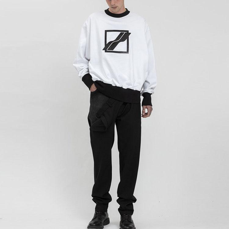 Purchase WE11DONE SS21 反光標誌印花長袖男女同款白色衛衣 WD-TS1-21-511-U-WH