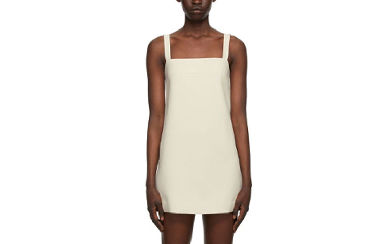 Order WE11DONE SS21 Sleeveless Square Neck A-Line Dress Beige WD-OP1-21-109-W-BG