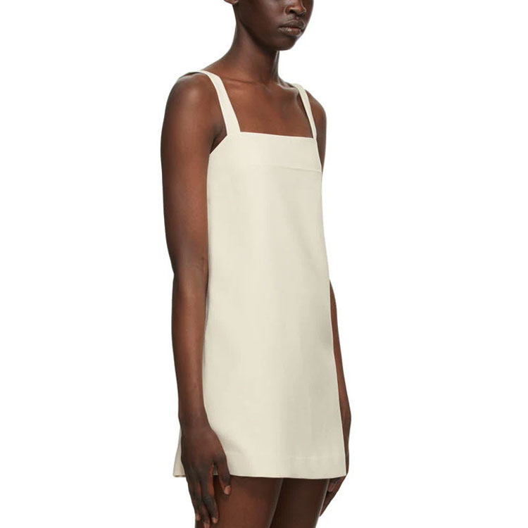 Lookbook WE11DONE SS21 Sleeveless Square Neck A-Line Dress Beige WD-OP1-21-109-W-BG