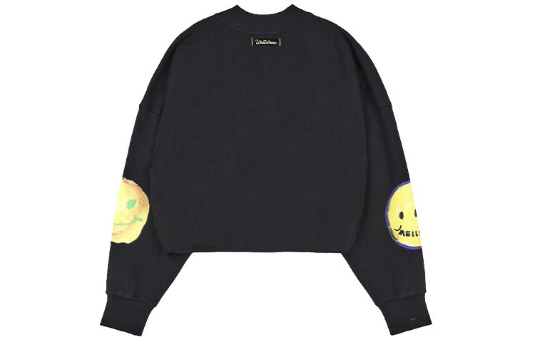 WE11DONE SS21 Smiley Face Pullover Sweatshirt Unisex Black WD-TS0-21-519-U-BK