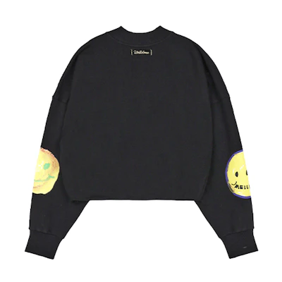 WE11DONE SS21 Smiley Face Pullover Sweatshirt Unisex Black WD-TS0-21-519-U-BK