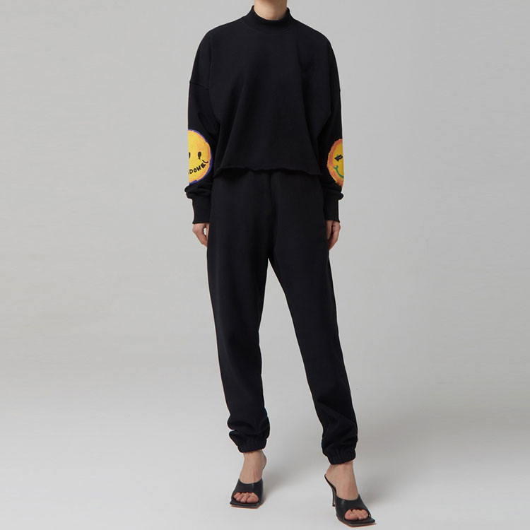 Purchase WE11DONE SS21 スマイリーフェイス プルオーバースウェットシャツ ユニセックス ブラック WD-TS0-21-519-U-BK