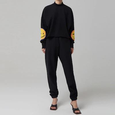 WE11DONE SS21 スマイリーフェイス プルオーバースウェットシャツ ユニセックス ブラック WD-TS0-21-519-U-BK Purchase WE11DONE SS21 スマイリーフェイス プルオーバースウェットシャツ ユニセックス ブラック WD-TS0-21-519-U-BK