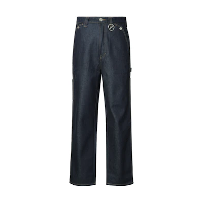 WE11DONE SS21 Solid Color Mid-Rise Straight Jeans Dark Blue WD-DP1-21-306-M-IB