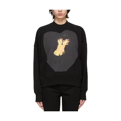 WE11DONE SS21 Unisex Black Crewneck Long Sleeve Pullover Sweatshirt WD-TS0-21-535-U-BK