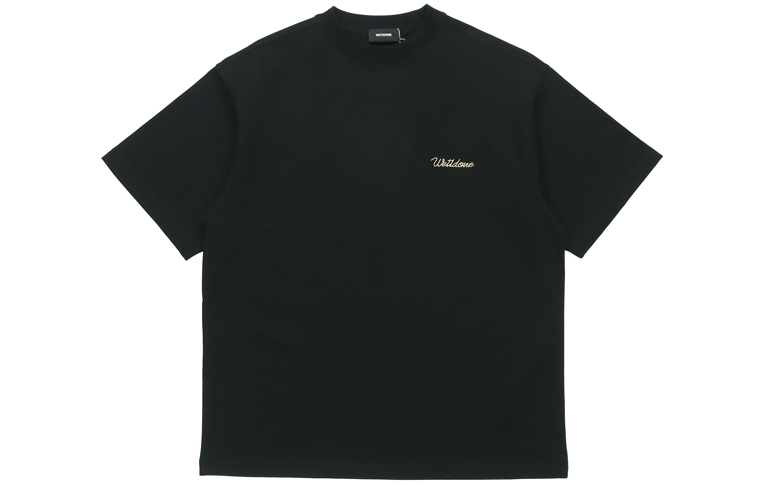 WE11DONE SS21 Unisex Black Logo Crewneck Short Sleeve T-Shirt WD-TT0-21-526-U-BK