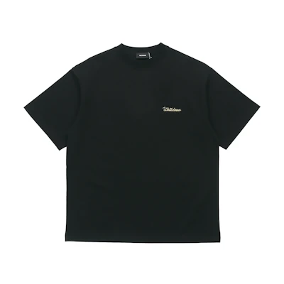 WE11DONE SS21 Unisex Black Logo Crewneck Short Sleeve T-Shirt WD-TT0-21-526-U-BK