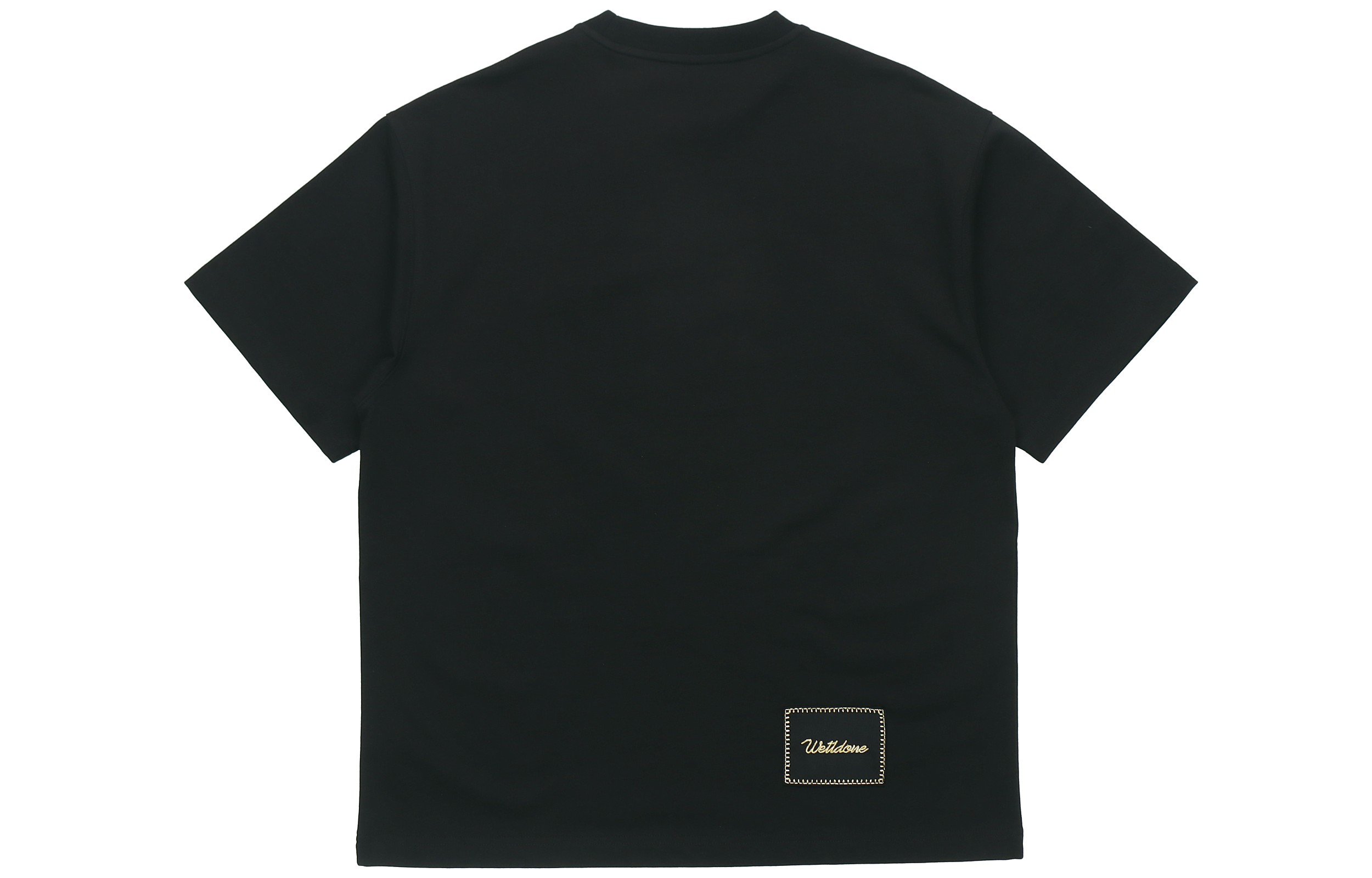 WE11DONE SS21 Unisex Black Logo Crewneck Short Sleeve T-Shirt WD-TT0-21-526-U-BK 圖 3