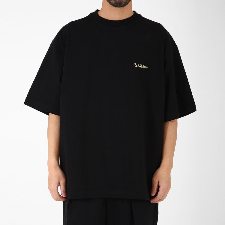 WE11DONE SS21 Unisex Black Logo Crewneck Short Sleeve T-Shirt WD-TT0-21-526-U-BK 圖 5