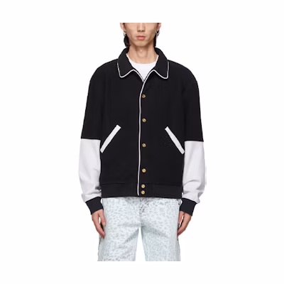 WE11DONE SS21 Unisex Black Oversized Collared Long Sleeve Jacket WD-TT1-21-518-U-BK