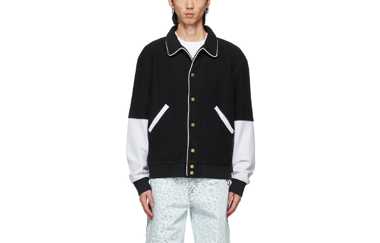 WE11DONE SS21 Unisex Black Oversized Collared Long Sleeve Jacket WD-TT1-21-518-U-BK 圖 2