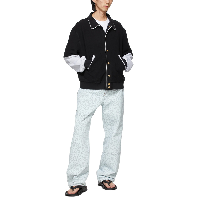 WE11DONE SS21 Unisex Black Oversized Collared Long Sleeve Jacket WD-TT1-21-518-U-BK 圖 4