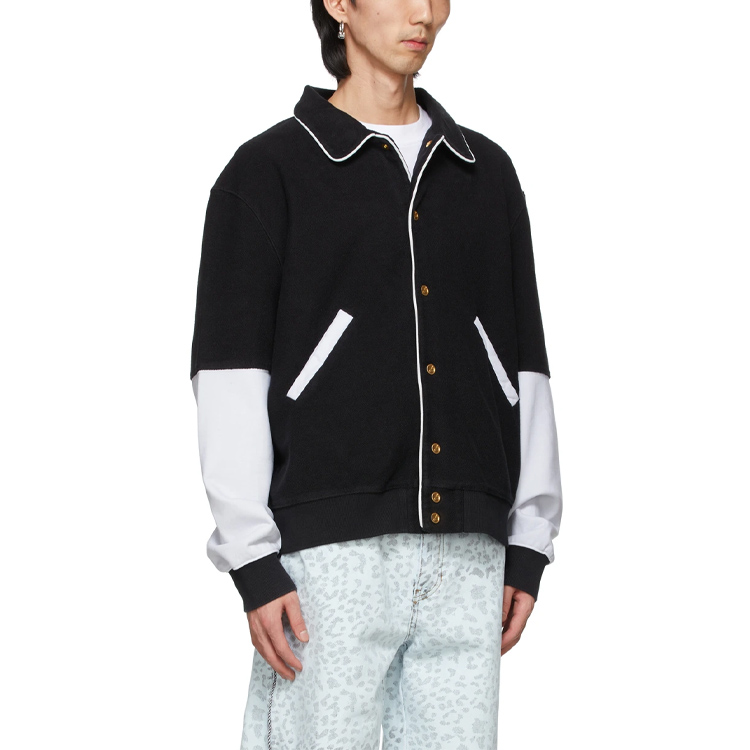 WE11DONE SS21 Unisex Black Oversized Collared Long Sleeve Jacket WD-TT1-21-518-U-BK 圖 5