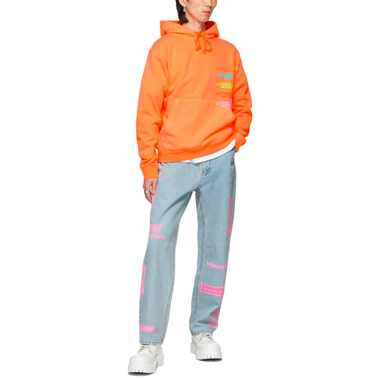 Lookbook WE11DONE SS21 男女同款 Logo Terry 橙色連帽衫. WD-TH1-21-502-U-NO