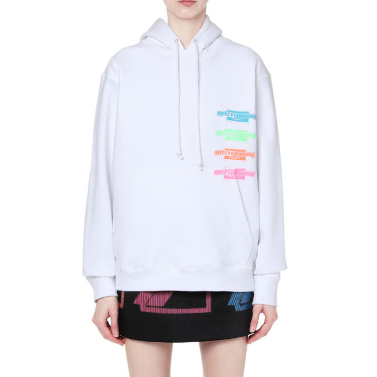 Lookbook WE11DONE SS21 Unisex Logo Terry Hoodie White WD-TH1-21-502-U-WH